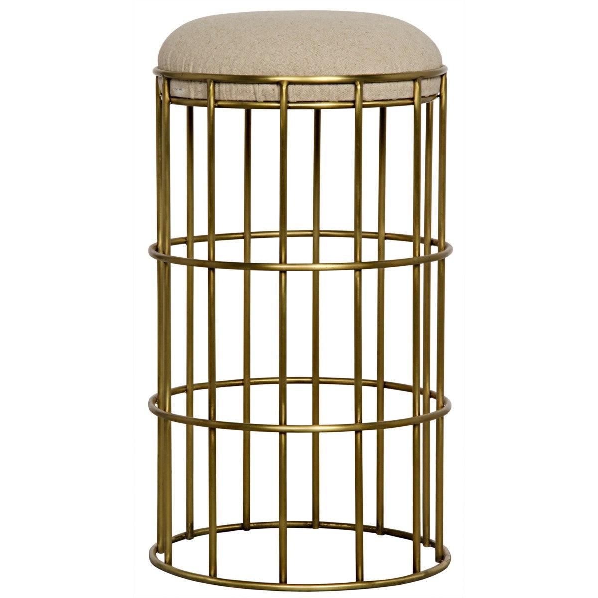 Noir Furniture Ryley Counter Stool, Metal with Brass Finish-Noir Furniture-Blue Hand Home