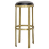 Noir Furniture Prince Stool with Leather, Brass Finish-Noir Furniture-Blue Hand Home