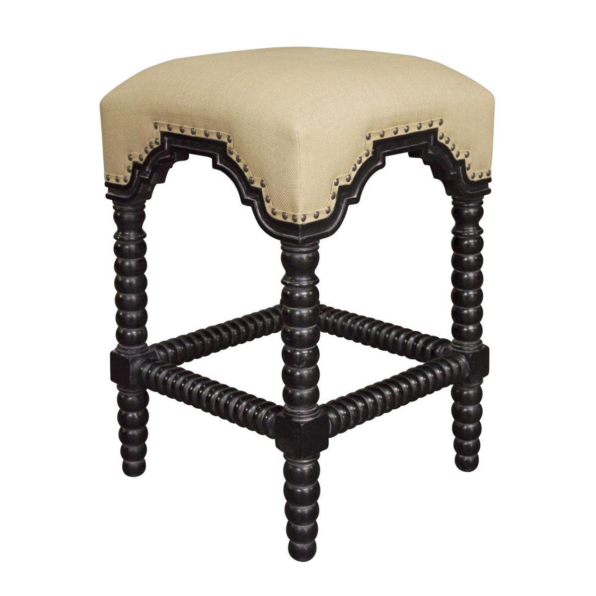 Noir Abacus Stool Hand Rubbed Black-Noir Furniture-Blue Hand Home