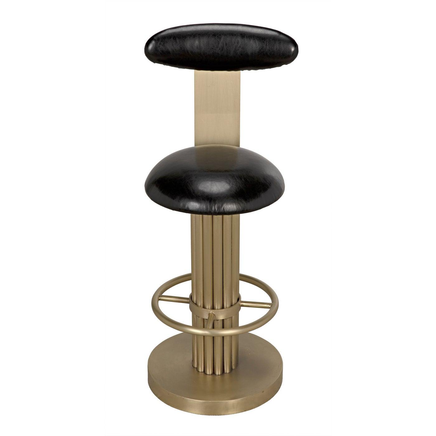 Noir Sedes Counter Stool, Steel with Brass Finish-Noir Furniture-Blue Hand Home