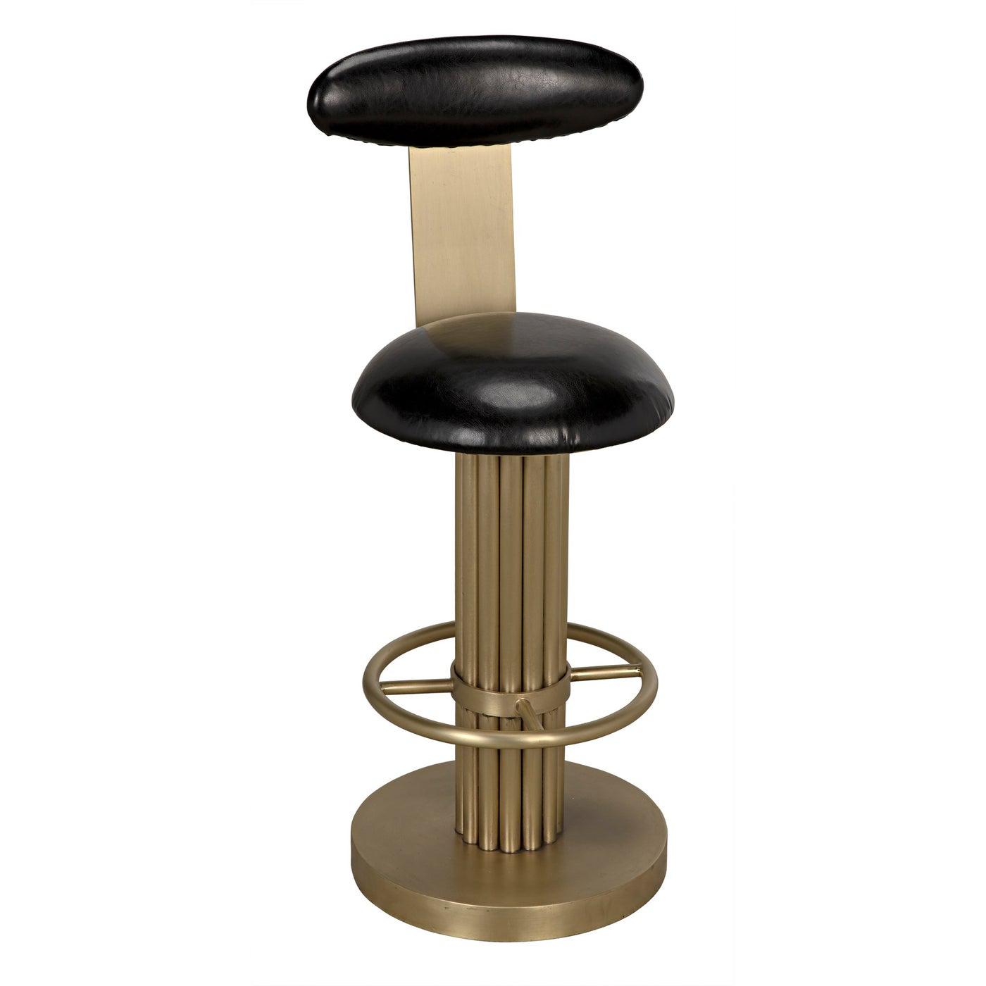 Noir Sedes Counter Stool, Steel with Brass Finish-Noir Furniture-Blue Hand Home