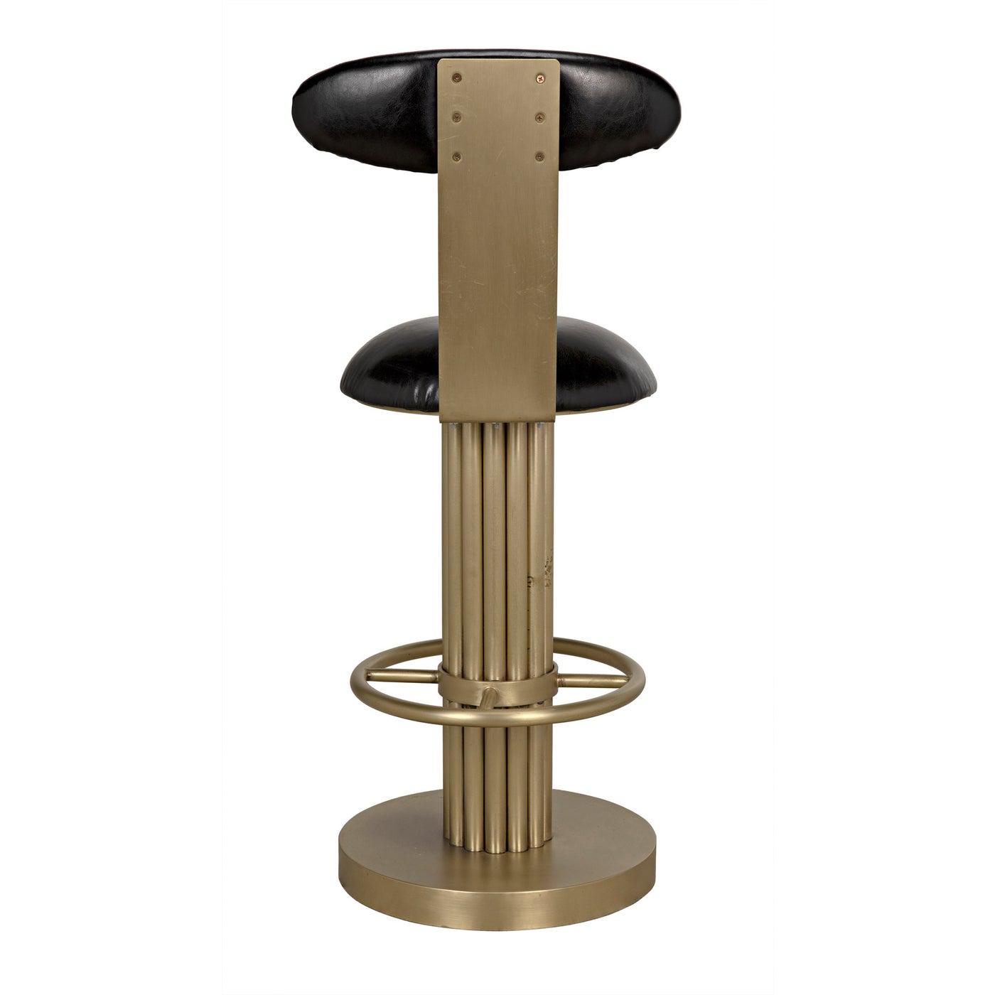 Noir Sedes Counter Stool, Steel with Brass Finish-Noir Furniture-Blue Hand Home