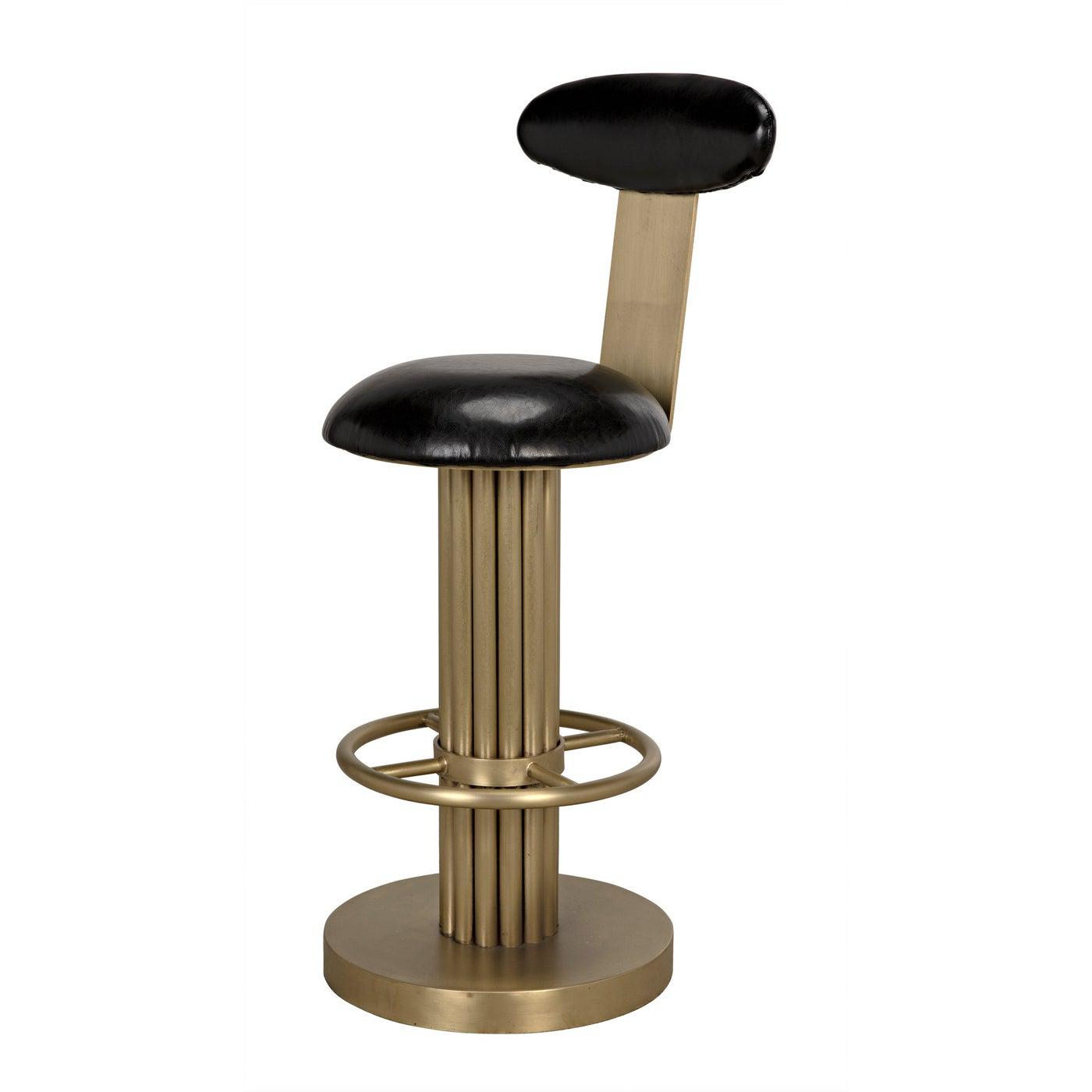 Noir Sedes Counter Stool, Steel with Brass Finish-Noir Furniture-Blue Hand Home