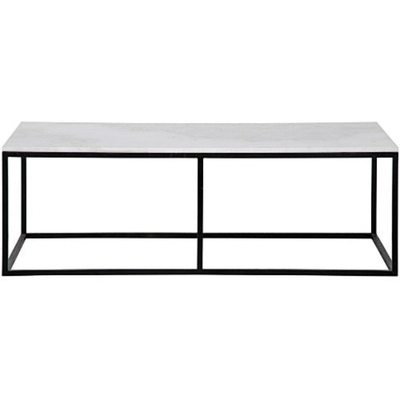 Noir Furniture Lois Coffee Table, White Stone and Black Metal-Noir Furniture-Blue Hand Home
