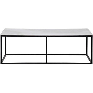 Noir Furniture Lois Coffee Table, White Stone and Black Metal-Noir Furniture-Blue Hand Home