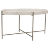 Noir Furniture Che Cocktail Table, Antique Silver, Metal and Stone-Noir Furniture-Blue Hand Home