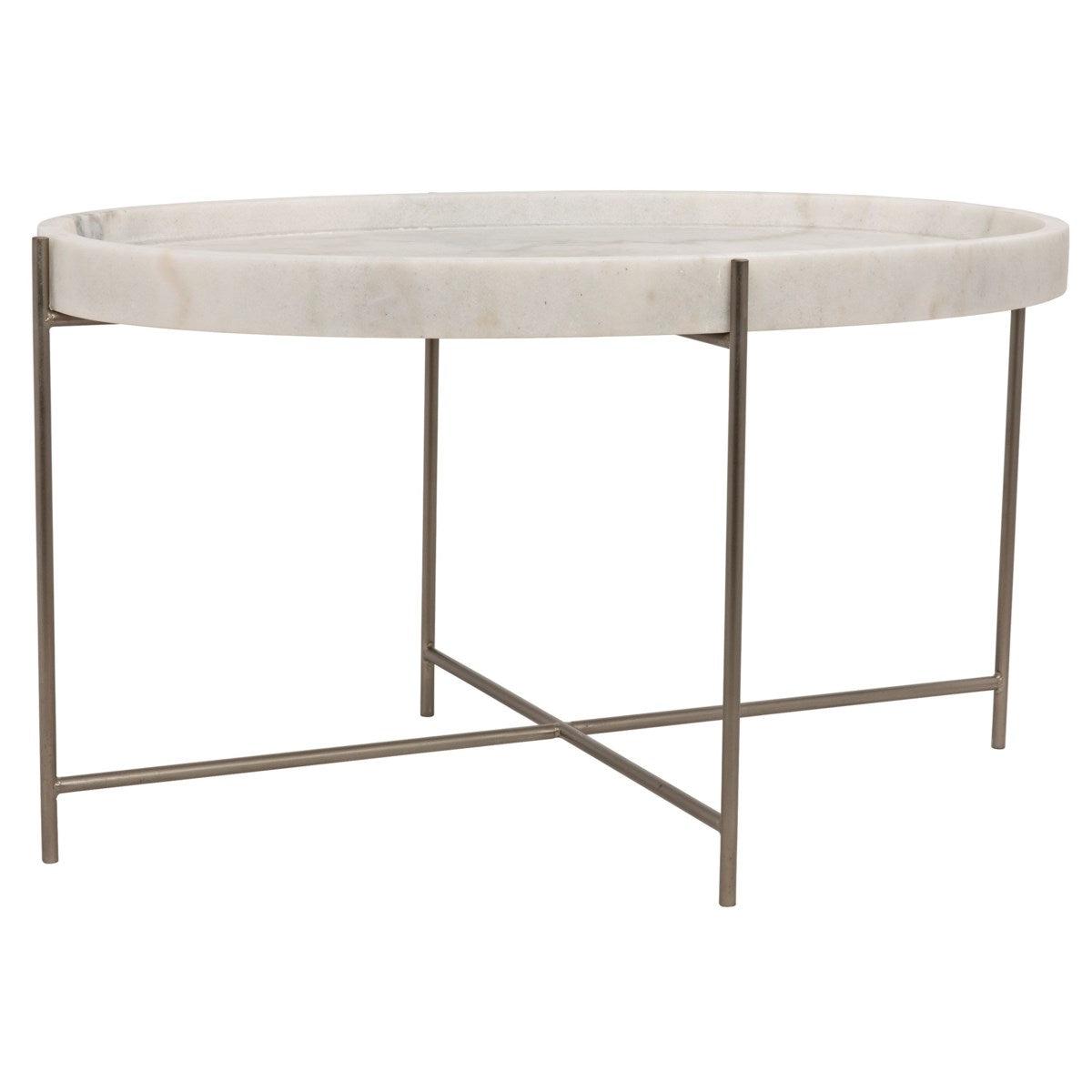 Noir Furniture Che Cocktail Table, Antique Silver, Metal and Stone-Noir Furniture-Blue Hand Home