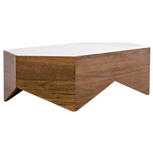 Noir Furniture Amsterdam Coffee Table, Dark Walnut, Walnut and Quartz-Noir Furniture-Blue Hand Home