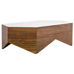 Noir Furniture Amsterdam Coffee Table, Dark Walnut, Walnut and Quartz-Noir Furniture-Blue Hand Home