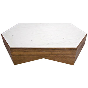 Noir Furniture Amsterdam Coffee Table, Dark Walnut, Walnut and Quartz-Noir Furniture-Blue Hand Home