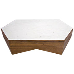 Noir Furniture Amsterdam Coffee Table, Dark Walnut, Walnut and Quartz-Noir Furniture-Blue Hand Home