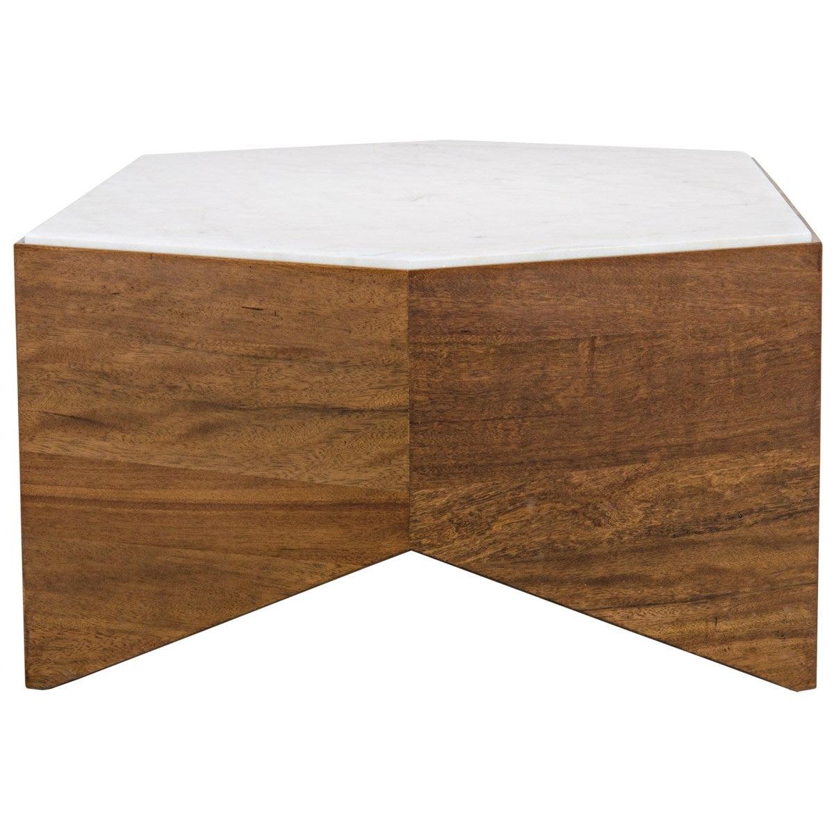 Noir Furniture Amsterdam Coffee Table, Dark Walnut, Walnut and Quartz-Noir Furniture-Blue Hand Home