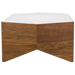 Noir Furniture Amsterdam Coffee Table, Dark Walnut, Walnut and Quartz-Noir Furniture-Blue Hand Home