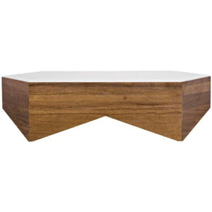 Noir Furniture Amsterdam Coffee Table, Dark Walnut, Walnut and Quartz-Noir Furniture-Blue Hand Home
