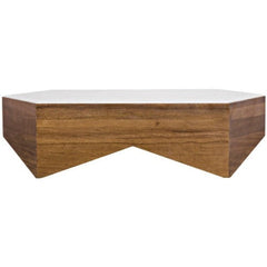 Noir Furniture Amsterdam Coffee Table, Dark Walnut, Walnut and Quartz-Noir Furniture-Blue Hand Home