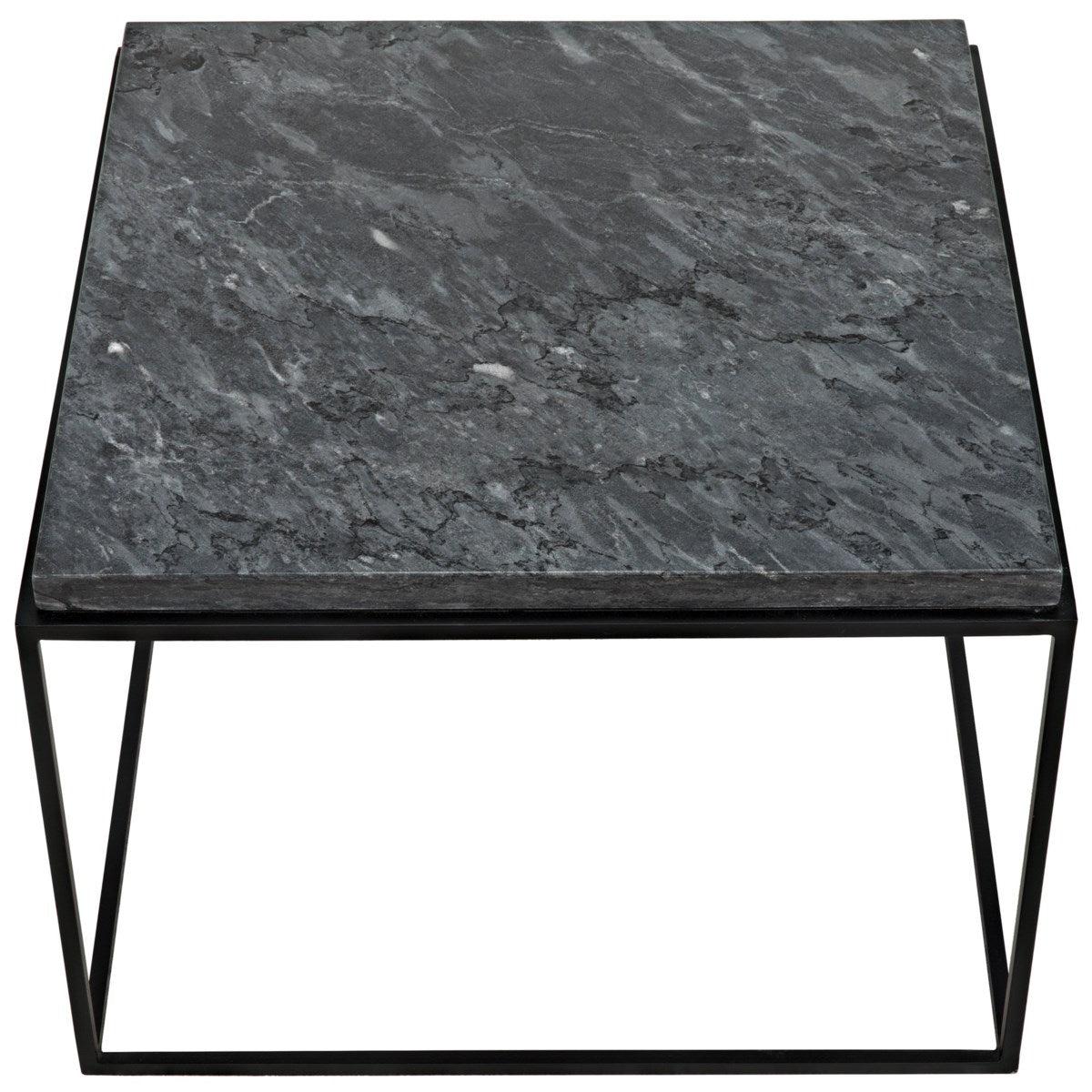 Noir Furniture Lomax Coffee Table, Black Metal Finish with Black Stone-Noir Furniture-Blue Hand Home