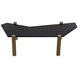 Tabu Coffee Table, Brass Finished Legs with Ebony Walnut Top-Noir Furniture-Blue Hand Home