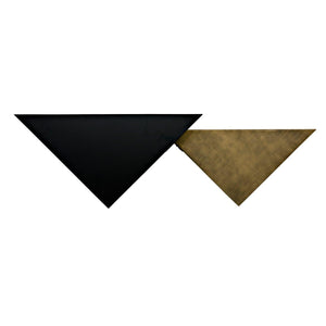 Noir Amboss Coffee Table, Black Metal, Aged Brass Finish-Noir Furniture-Blue Hand Home