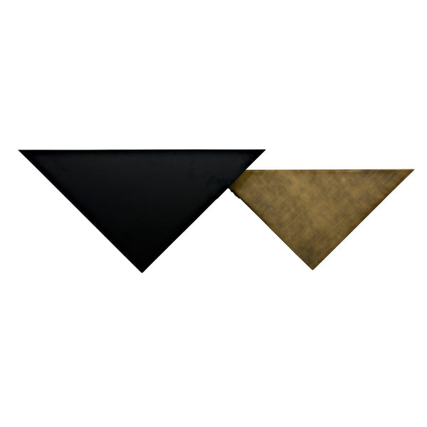 Noir Amboss Coffee Table, Black Metal, Aged Brass Finish-Noir Furniture-Blue Hand Home