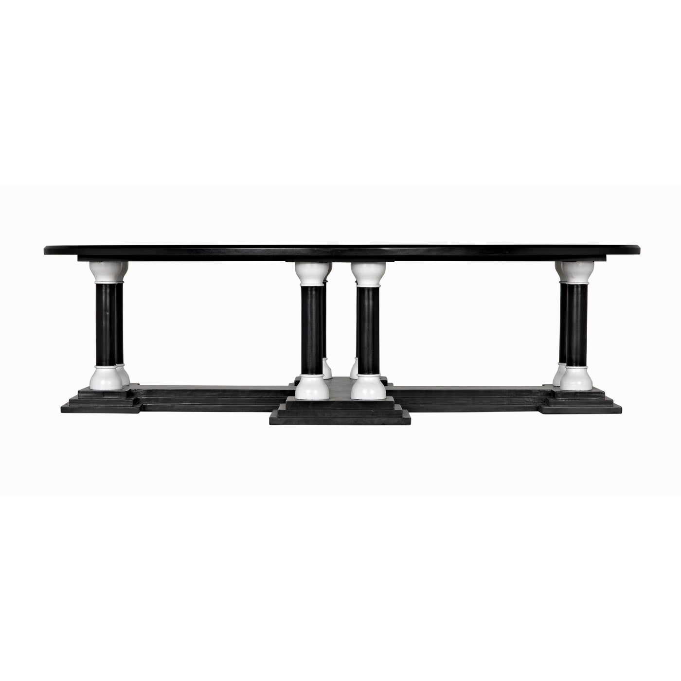 Noir Desoto Coffee Table, Hand Rubbed Black and Solid White-Noir Furniture-Blue Hand Home