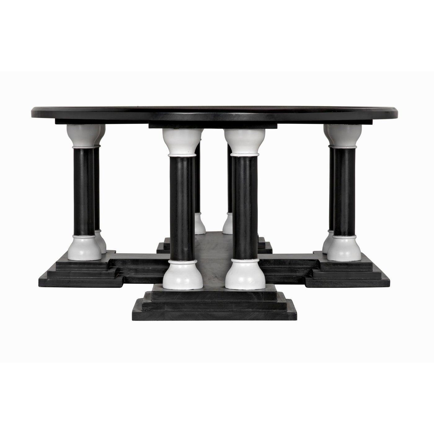 Noir Desoto Coffee Table, Hand Rubbed Black and Solid White-Noir Furniture-Blue Hand Home