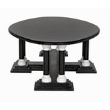 Noir Desoto Coffee Table, Hand Rubbed Black and Solid White-Noir Furniture-Blue Hand Home