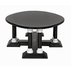 Noir Desoto Coffee Table, Hand Rubbed Black and Solid White-Noir Furniture-Blue Hand Home
