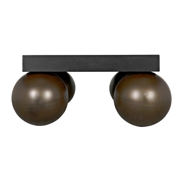 Noir Cosmo Coffee Table, Black Metal with Aged Brass Finish Legs-Noir Furniture-Blue Hand Home