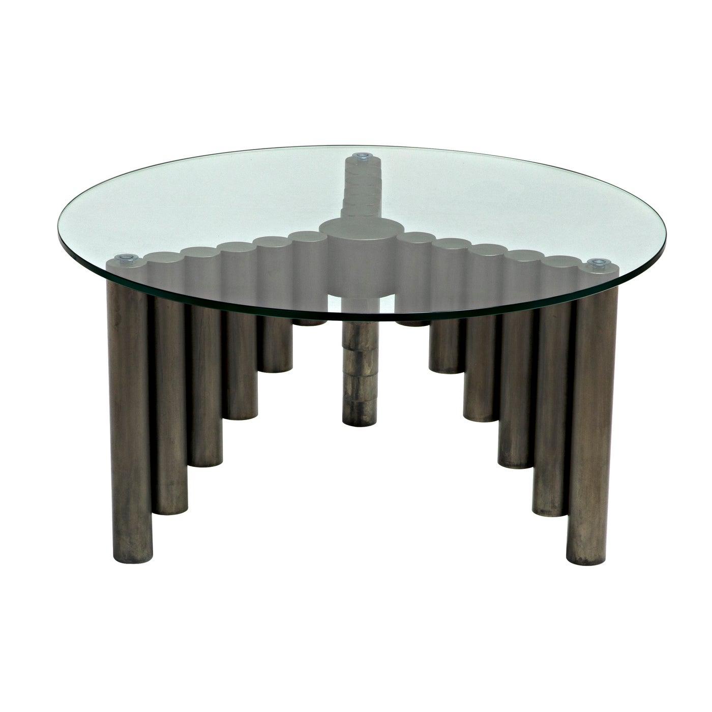 Organum Coffee Table, Gun Metal Finish-Noir Furniture-Blue Hand Home