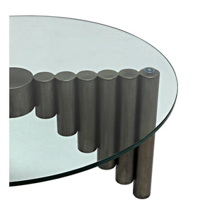 Organum Coffee Table, Gun Metal Finish-Noir Furniture-Blue Hand Home