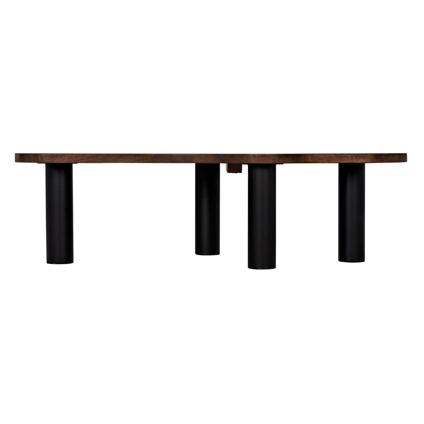 Schulz Coffee Table, Dark Walnut with Black Steel Base