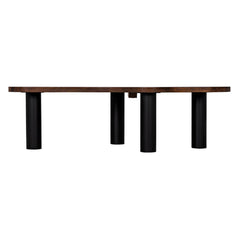 Schulz Coffee Table, Dark Walnut with Black Steel Base