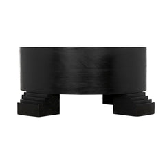 Tambour Coffee Table, Hand Rubbed Black with Veneer Top