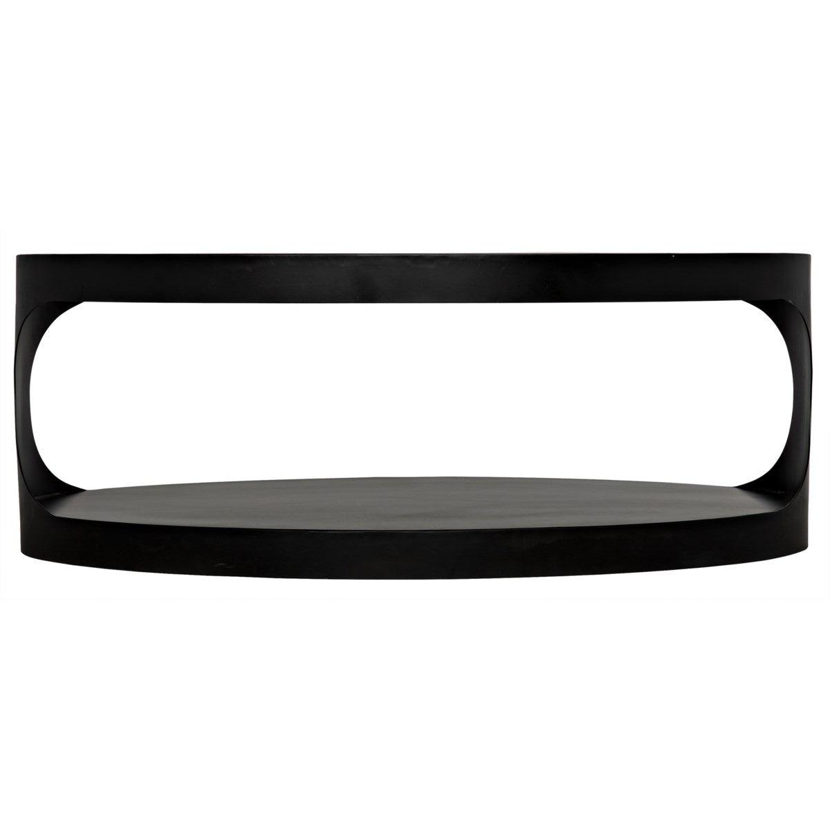 Eclipse Oval Coffee Table, Black Steel - Blue Hand Home