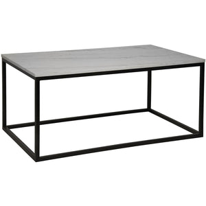 Noir Furniture Manning Coffee Table, Black Metal with Quartz Top-Noir Furniture-Blue Hand Home
