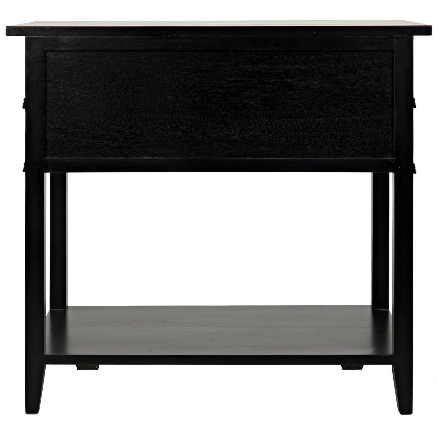 Colonial 2-Drawer Side Table, Distressed Black-Noir Furniture-Blue Hand Home