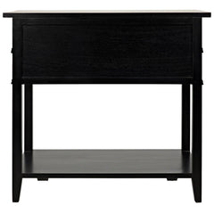 Colonial 2-Drawer Side Table, Distressed Black