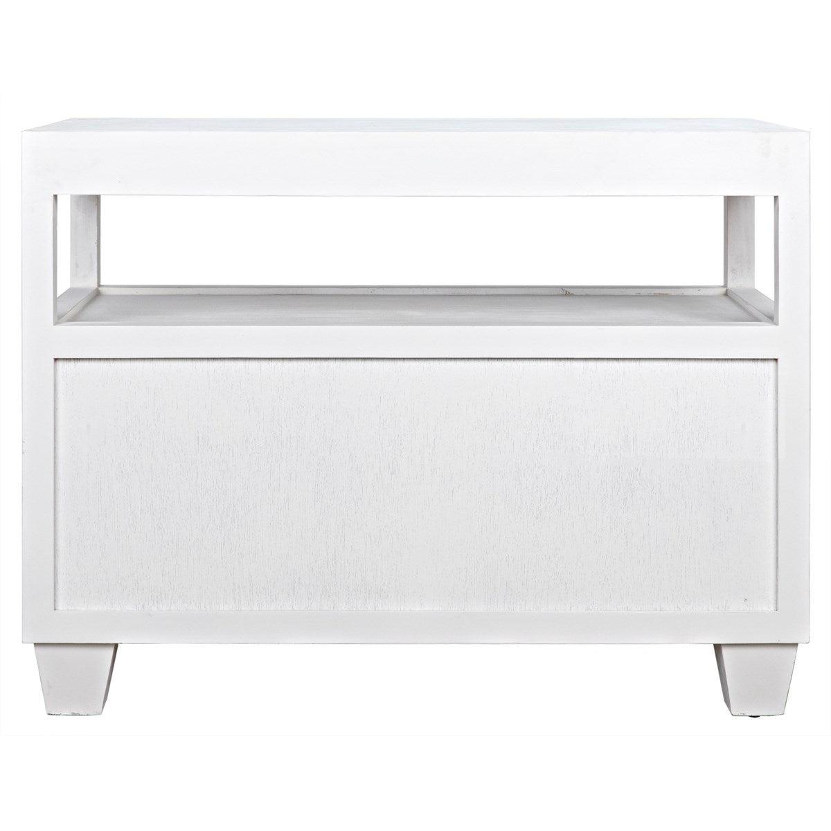 Noir 2-Drawer Side Table with Sliding Tray, White-Noir Furniture-Blue Hand Home