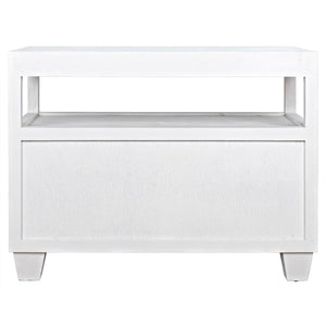 Noir 2-Drawer Side Table with Sliding Tray, White-Noir Furniture-Blue Hand Home