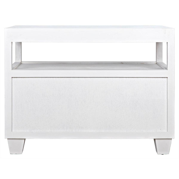 Noir 2-Drawer Side Table with Sliding Tray, White-Noir Furniture-Blue Hand Home