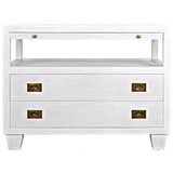 Noir 2-Drawer Side Table with Sliding Tray, White-Noir Furniture-Blue Hand Home