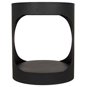 Noir Furniture Eclipse Round Side Table, Black Metal-Noir Furniture-Blue Hand Home