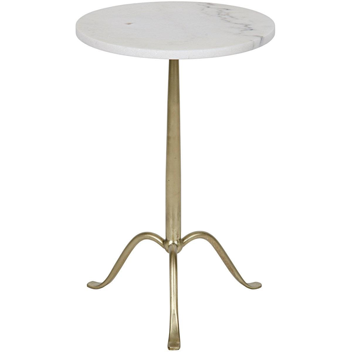 Noir Furniture Cosmopolitan Side Table, Antique Brass, Metal and Quartz-Noir Furniture-Blue Hand Home