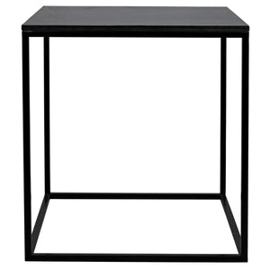Noir Furniture Landon Side Table, Black Metal with Marble-Noir Furniture-Blue Hand Home