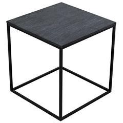 Noir Furniture Landon Side Table, Black Metal with Marble-Noir Furniture-Blue Hand Home