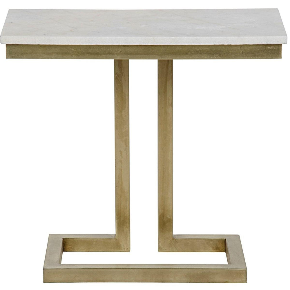 Noir Furniture Alonzo Side Table, Antique Brass, Metal and Quartz-Noir Furniture-Blue Hand Home