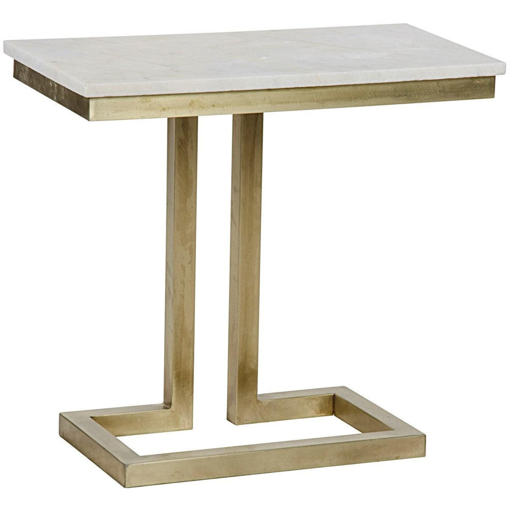 Noir Furniture Alonzo Side Table, Antique Brass, Metal and Quartz-Noir Furniture-Blue Hand Home