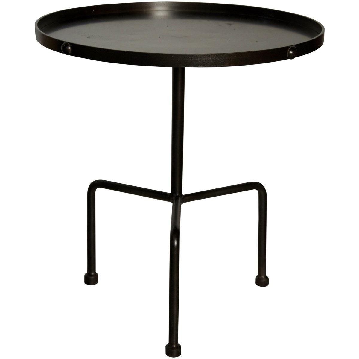 Noir Furniture Paige Side Table, Black Metal-Noir Furniture-Blue Hand Home