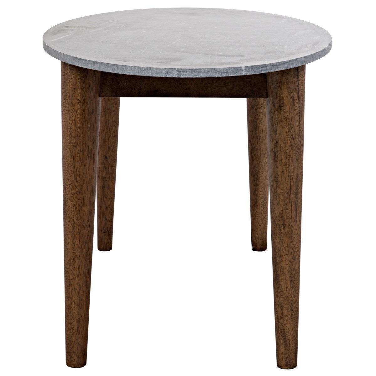 Noir Furniture Surf Oval Dining Table with Stone Top, Dark Walnut-Noir Furniture-Blue Hand Home