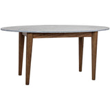 Noir Furniture Surf Oval Dining Table with Stone Top, Dark Walnut-Noir Furniture-Blue Hand Home